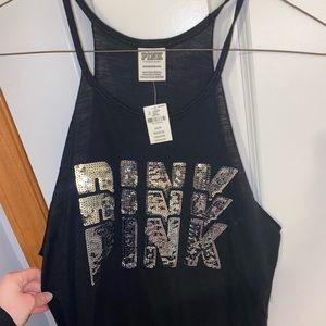 VS PINK black sequin tank top